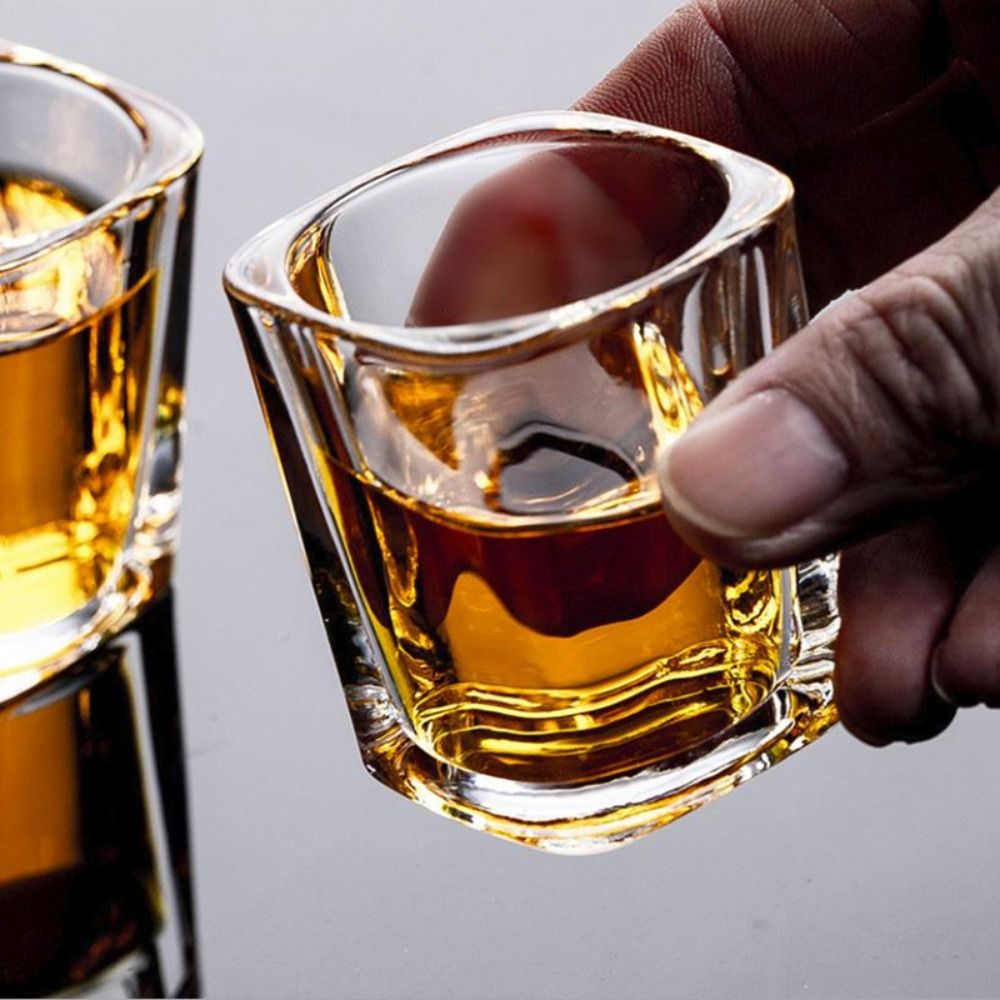 6 cái màu trắng trong suốt ly rượu vang ly cho Whisky công cụ pha chế kính tráng mini nhỏ Cốc uống nước Thiết lập thanh essories