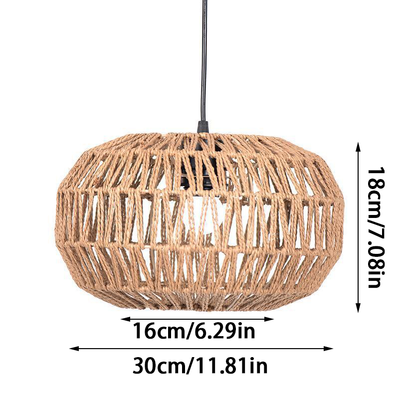 Nuoke Rustic Hand Woven Lampshade Lamp Decoration Paper Rope Lampshade Art