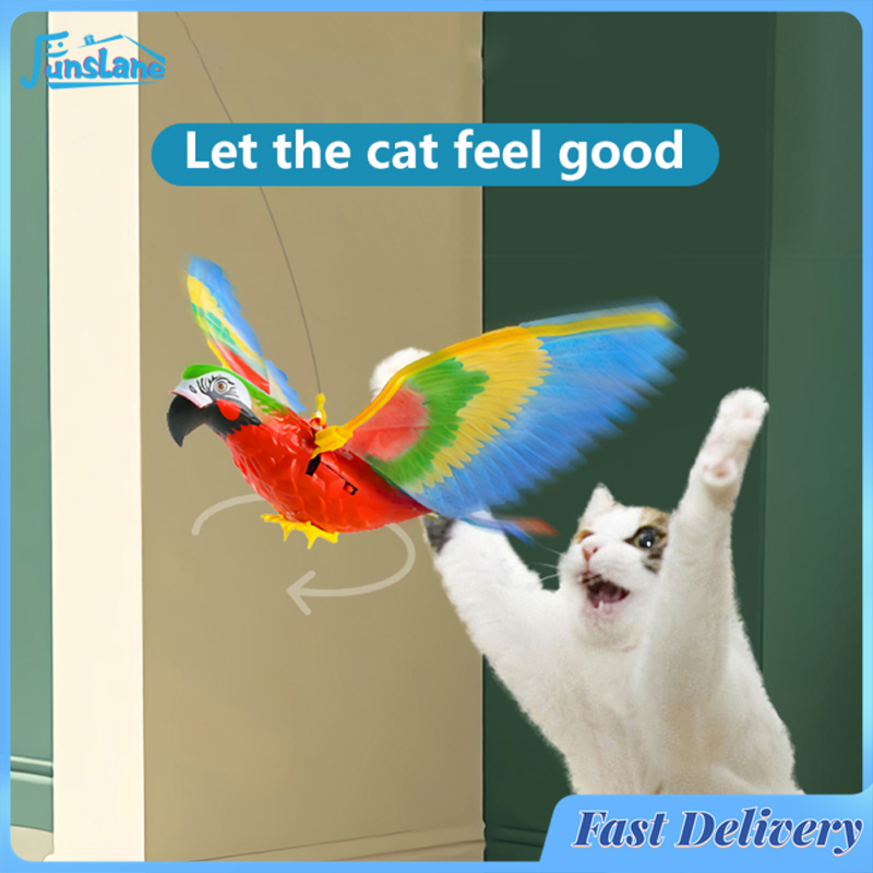 FunsLane Colorful Simulation Hanging Eagle Flying Bird Interactive Electric Toy Pet Supplies For Teasing Cats ราคา 47 บาท*ส่งฟรี