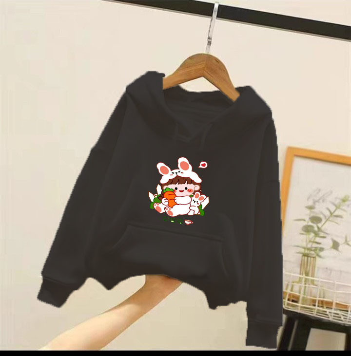 Áo hoodie cho bé gái thỏ trắng phom rộng chất nỉ size từ 9 đến 65kg VIỆT KIỀU