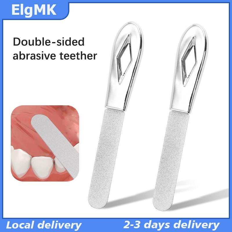 ElgMK Thép không gỉ răng tập tin răng mài công cụ Wisdom Tooth sandpaper Stick nha khoa chỉnh công cụ răng chỉnh răng Bạc
