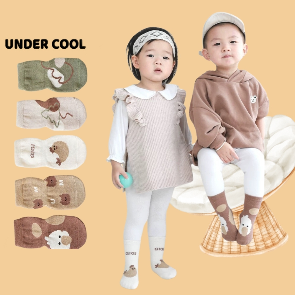 Set 5 đôi tất vớ trẻ em 0-4 tuổi UNDERCOOL chống trượt đế lót cao su họa tiết ngộ nghĩnh TC64