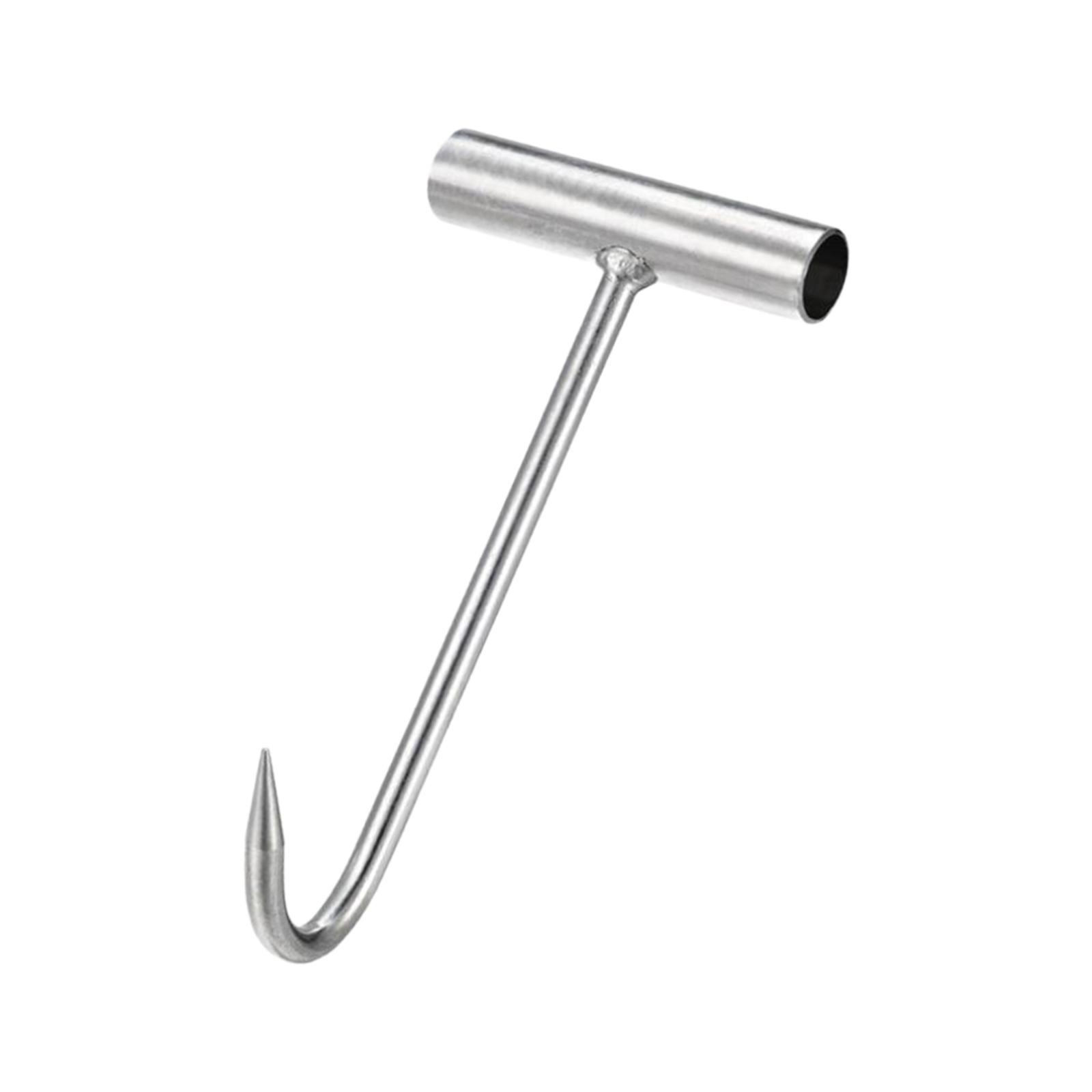 CCGenius Manhole Hook Tool Well Lid Hook Save Labors Drain Cover with T Shape Handle