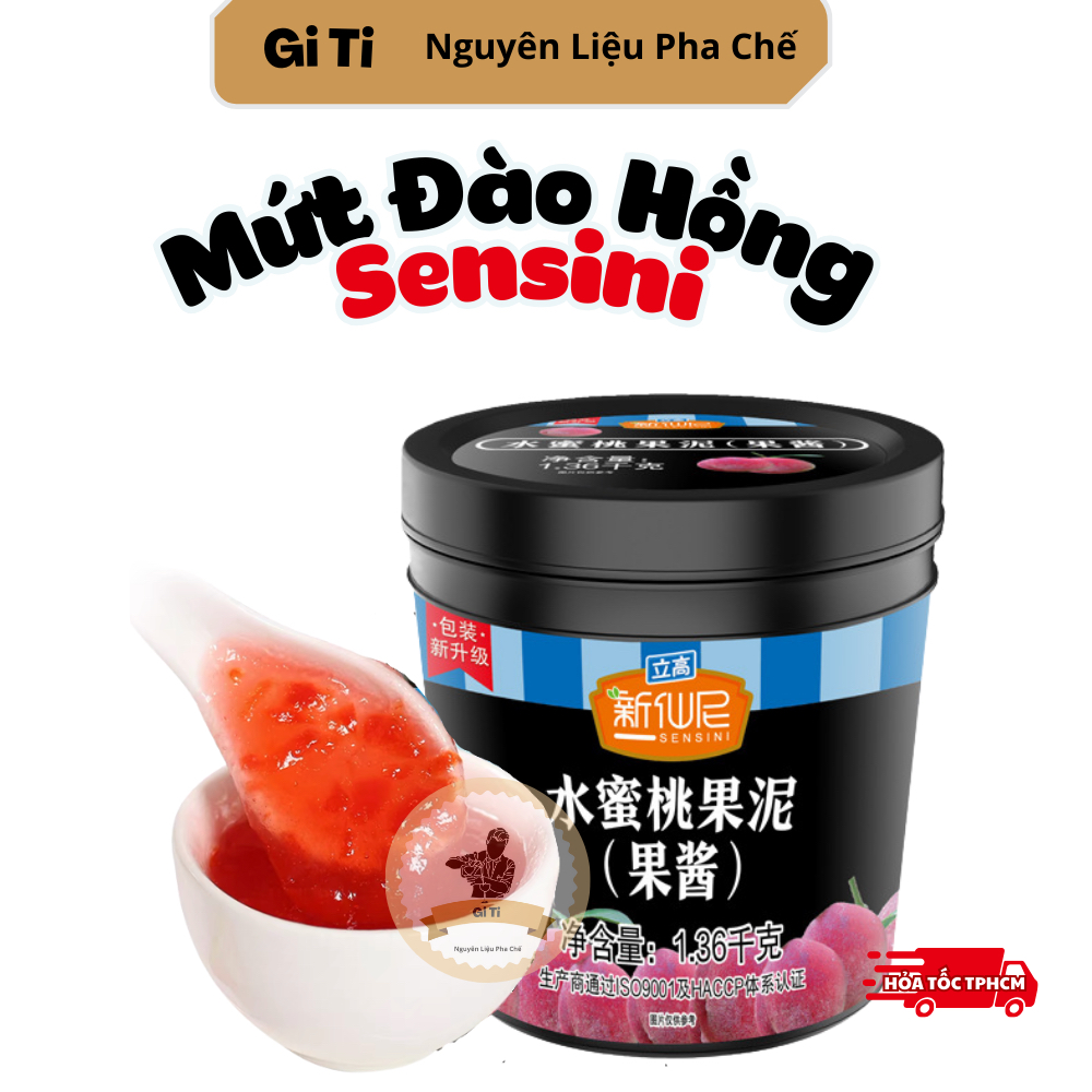 Mứt đào hồng sensini | sốt đào hồng sensini 1.36kg
