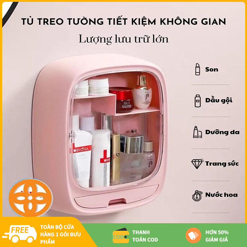 Tủ mỹ phẩm treo tường,tủ dán tường đa năng, tủ mỹ phẩm , kệ mỹ phẩm , tủ đựng đồ mỹ phẩm , tặng sticker