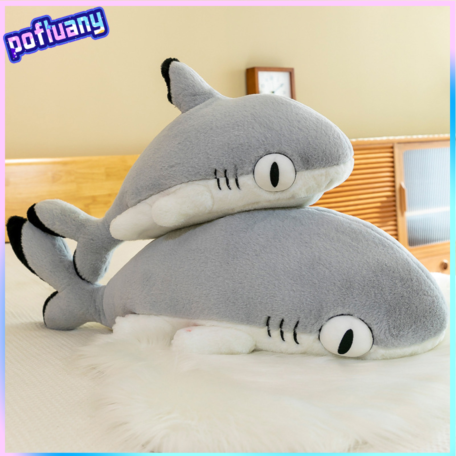 Shark Cat Stuffed Doll Soft 2-in-1 Plush Toy Stuffed Animal Plushie Holiday Decorative Prop Bedroom Sofa Fluffy Sleep Companion Pillow Home Decoration ราคา 531 บาท*ส่งฟรี