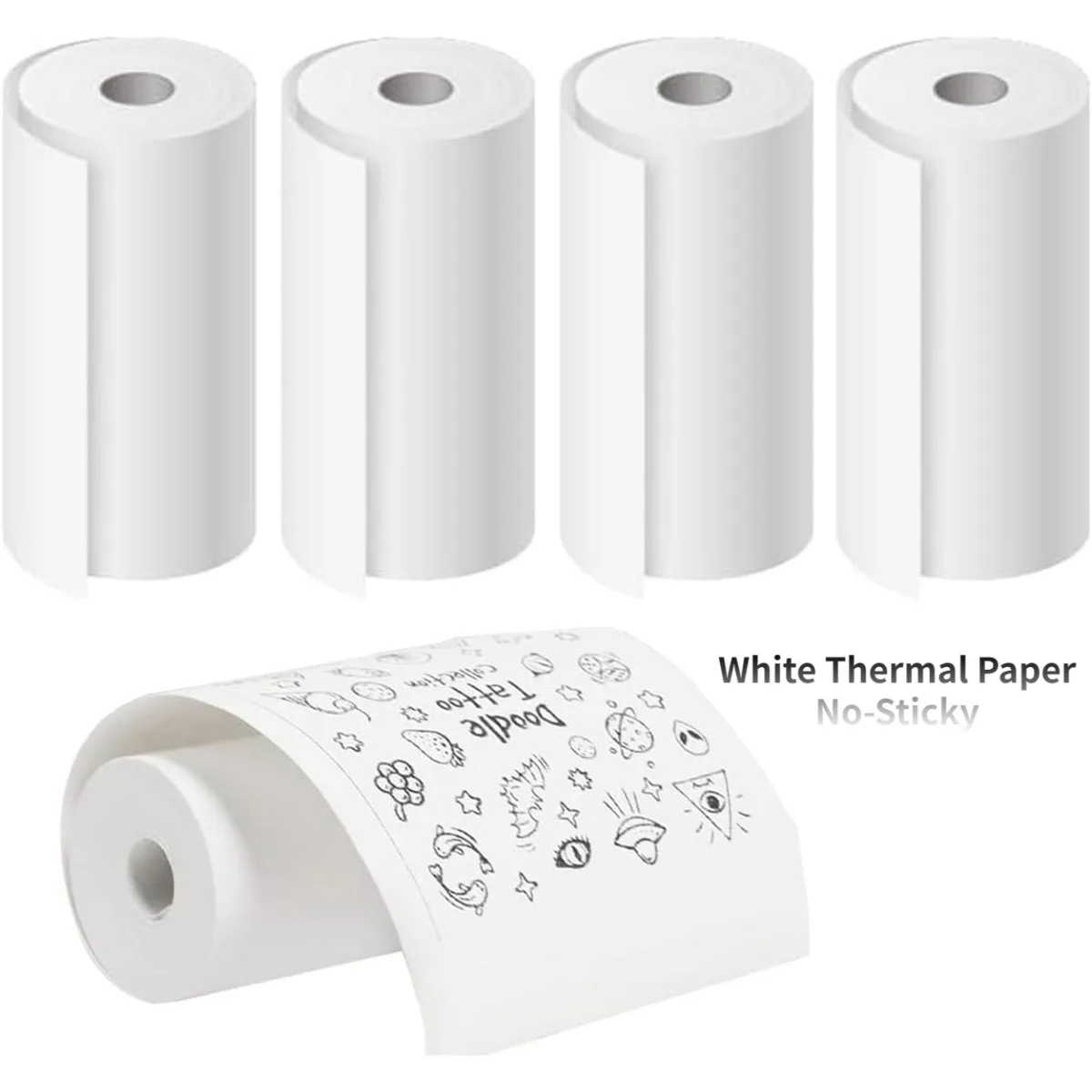 【Best value】 White Thermal Inkless Printing Paper 57mm for Mini Receipt Portable Pocket Printer for