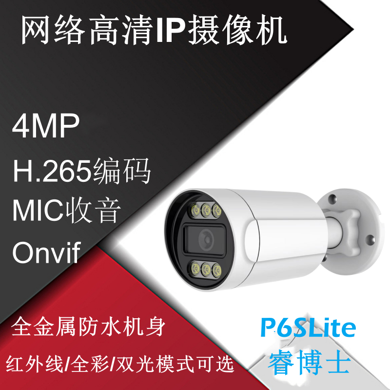 4 triệu người phát hiện mạng độ nét cao 4MP ngày và đêm đầy đủ màu sắc PoE Camera giám sát p6slite b