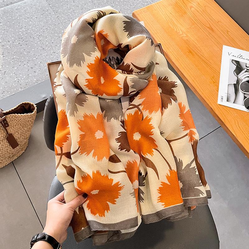 Vải cotton thời trang khăn lanh quàng cổ in thời trang khăn in khăn choàng chống nắng thoáng khí Khăn Choàng Khăn Choàng Khăn Choàng Khăn Choàng Khăn Choàng Khăn Turban YM001-11