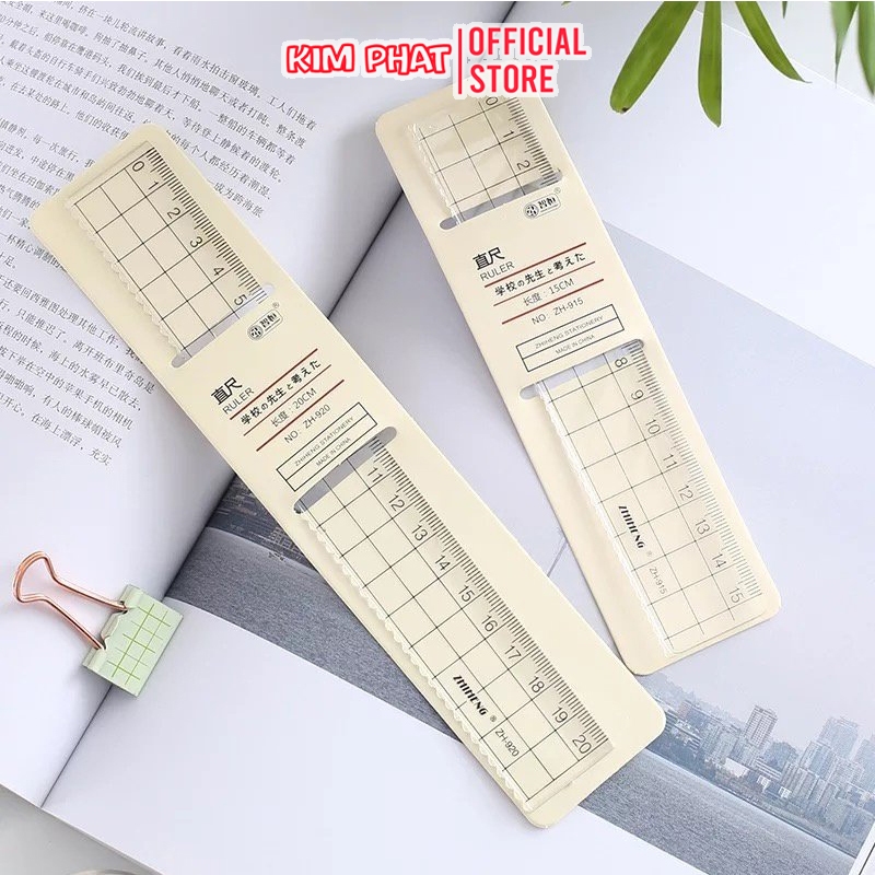 Thước kẻ nhựa zhiheng 18/20cm - 1 cây
