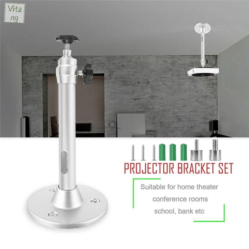 VITANG Có thể điều chỉnh Giá đỡ máy chiếu trần Xoay 360 độ Xây dựng bằng kim loại Giá đỡ máy chiếu gắn tường Bền bỉ với vít M6/M4 Giá đỡ máy chiếu Giá treo trần