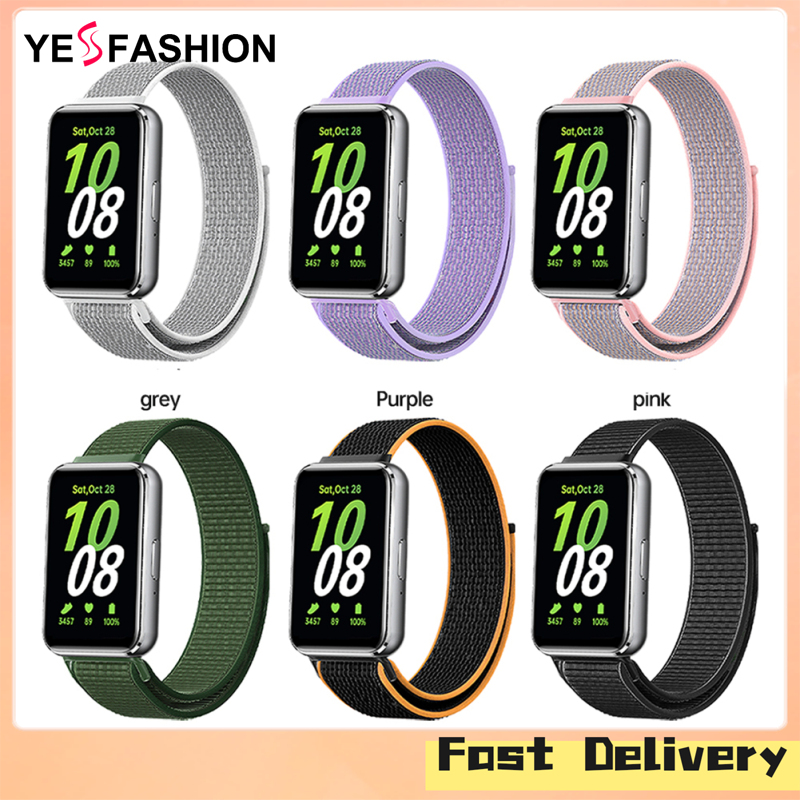 Yesfashion Store IN stock Nylon Braided Band For Men Women 18MM Smartwatch Sport Bracelet Replacement Watch Strap Braided Loop Band Compatible For Galaxy FIT 3 Smartwatches ราคา 97 บาท*ส่งฟรี