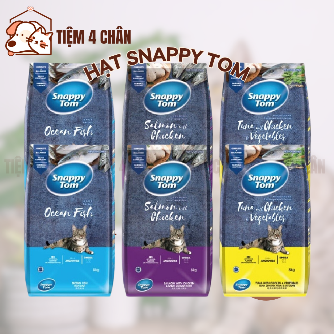 (Chiết 1kg) Thức ăn khô hạt Snappy Tom cho mèo các vị