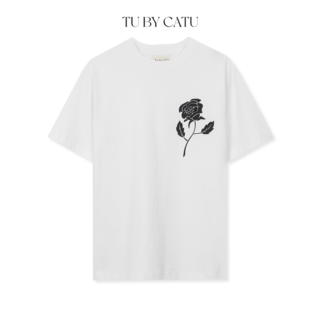 Tubycatu | áo thun roise roise tee trắng/ đen