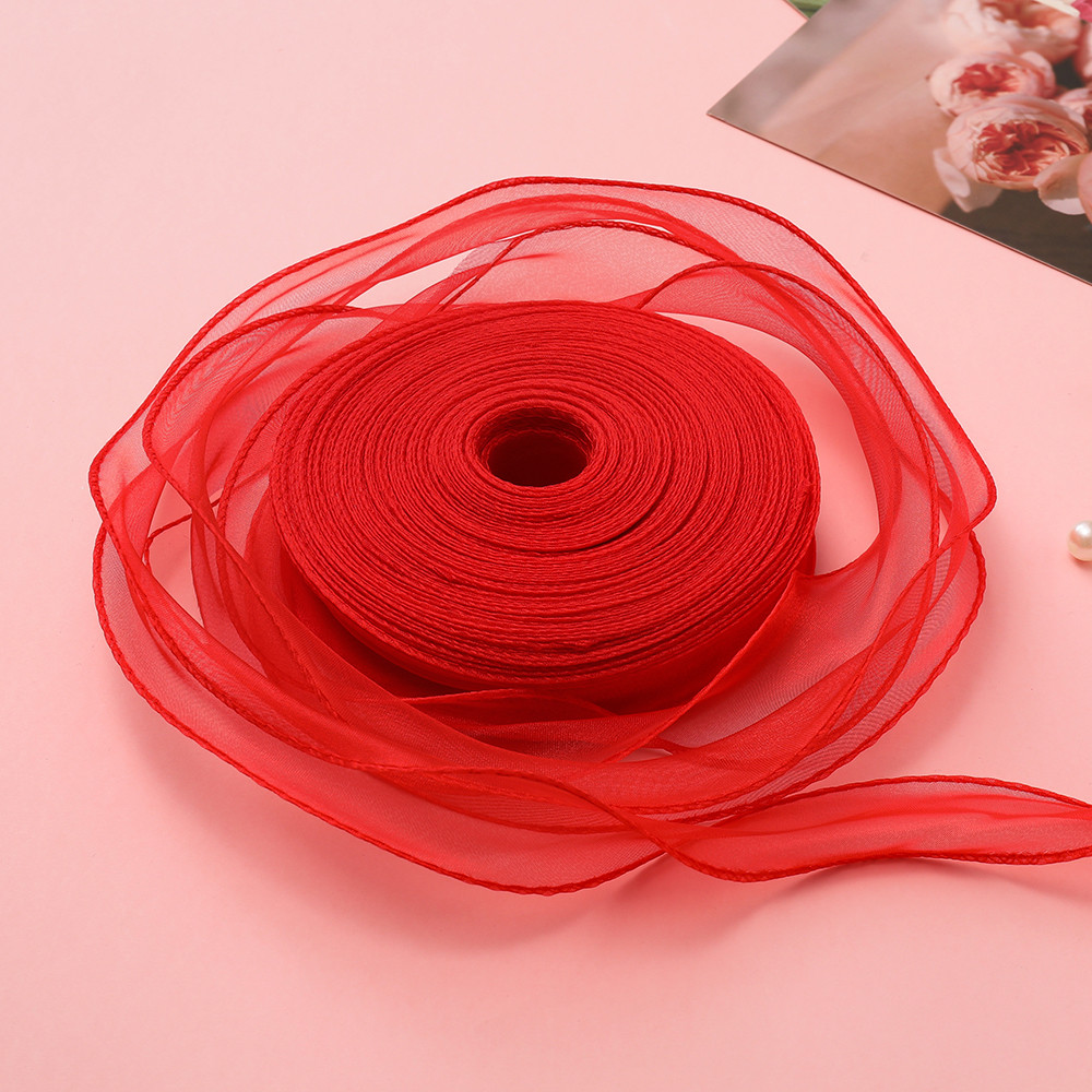St.kunkka (Length 1meter) 40mm Sheer Chiffon Ribbon Organza Satin Ribbons Gift packaging tape for bouquet Gift packaging