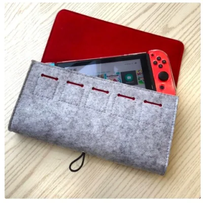 [SG In-Stock] Felt Pouch Nintendo Switch / Switch Lite - Ultra Slim Travel Carrying Grey Case Cover Bag Protective Felt Pouch