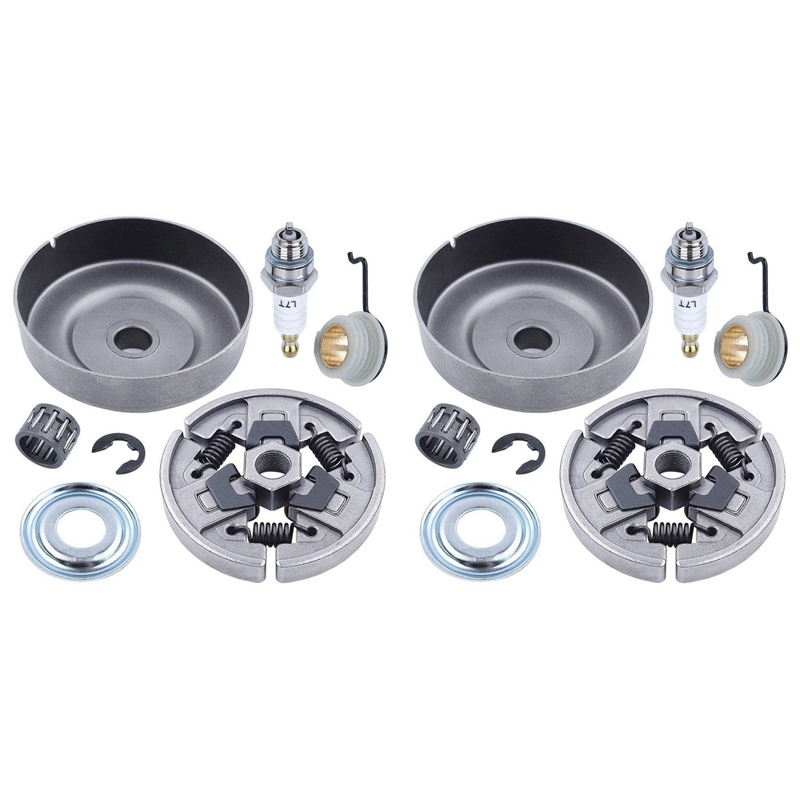 2X Chainsaw Clutch and Sprocket for MS310 MS390 029 039 with Needle Bearing Washer E-Clip Worm Gear