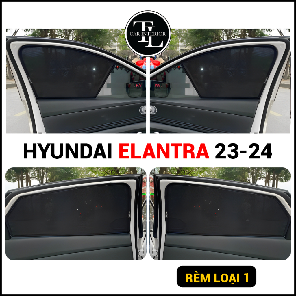 Rèm che nắng nam châm xe Huyndai Elantra 2023 TL Auto, Che nắng chống tia UV, Bộ 4 tấm chất lượng loại 1, Bảo hành 2 năm Giá 238,000 Đồng*Miễn phí vận chuyển
