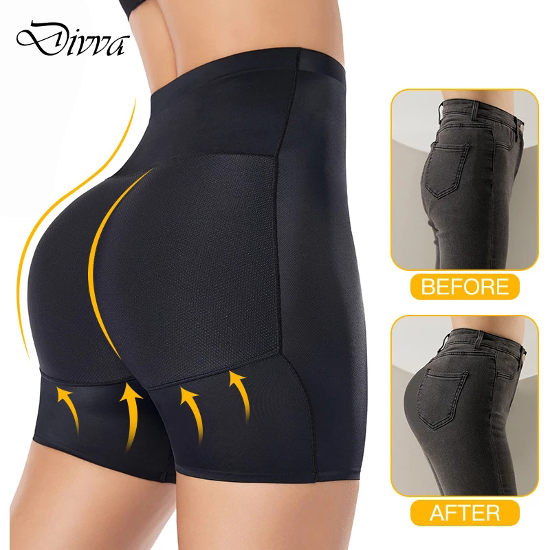 DIVVA Lady Middle Waist Sexy Padding Panties Bum Padded Butt Lifter  Enhancer Hip Push Up Panties Underwear Seamless Panties Buttocks
