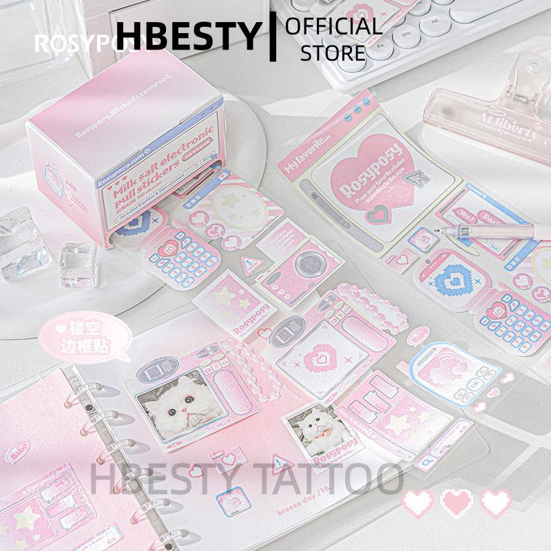 HBESTY Pull-up border sticker cute gooka set girl label sealing sticker hand account material sticker
