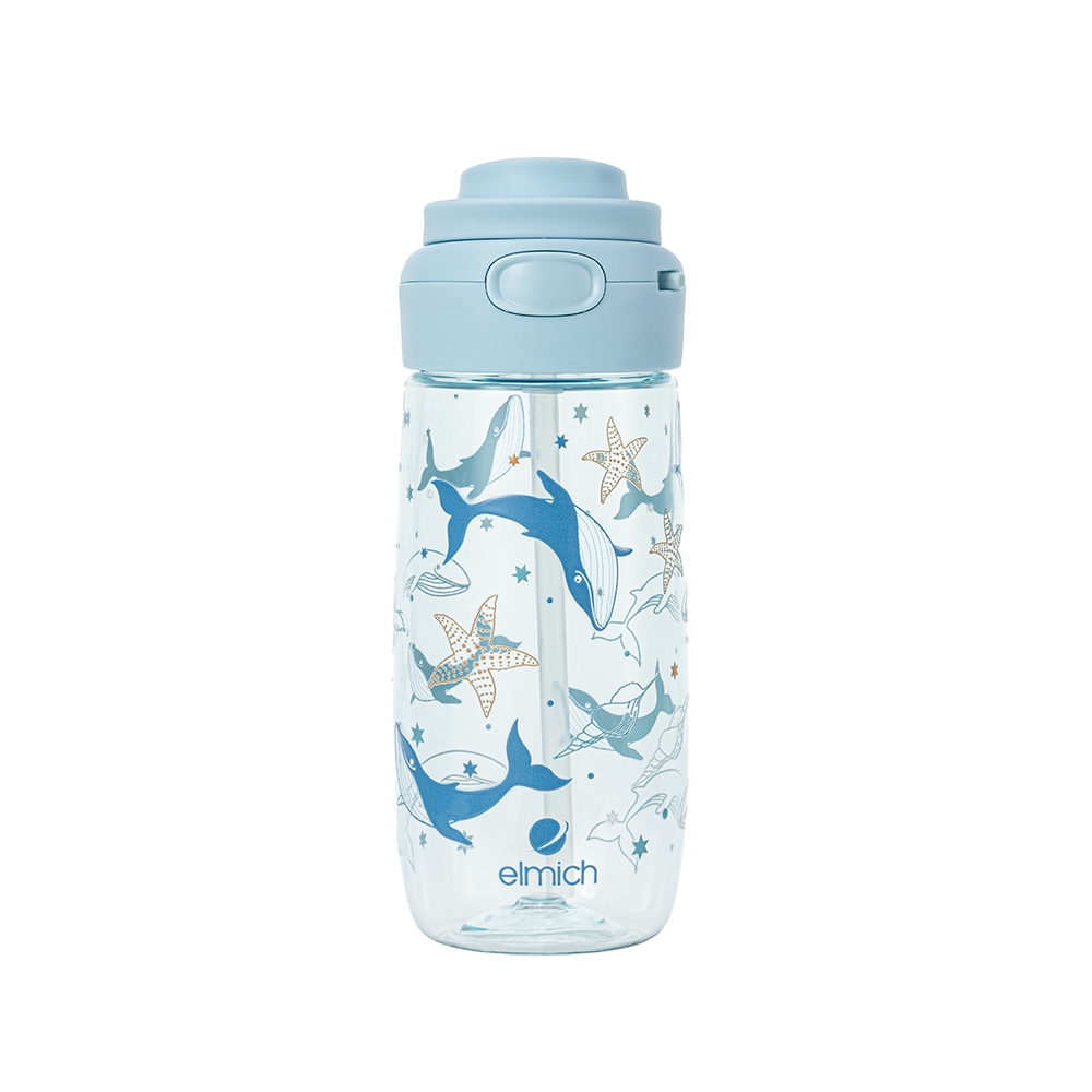 Bình Nước Trẻ Em Elmich EL1667 450ml Nhựa Tritan, Ống Hút Silicon - Hàng Chính Hãng - JoyMall
