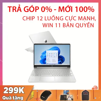 [Trả góp 0%](MỚI 100%) HP Laptop 15 Silver, Bảo Hành FPT, R5-5500U, RAM 8G, SSD 256G, VGA RX Vega 7, Màn 15.6 Full HD, Chip 12 Luồng Cực Mạnh, Chuyên Gaming, Lập Trình