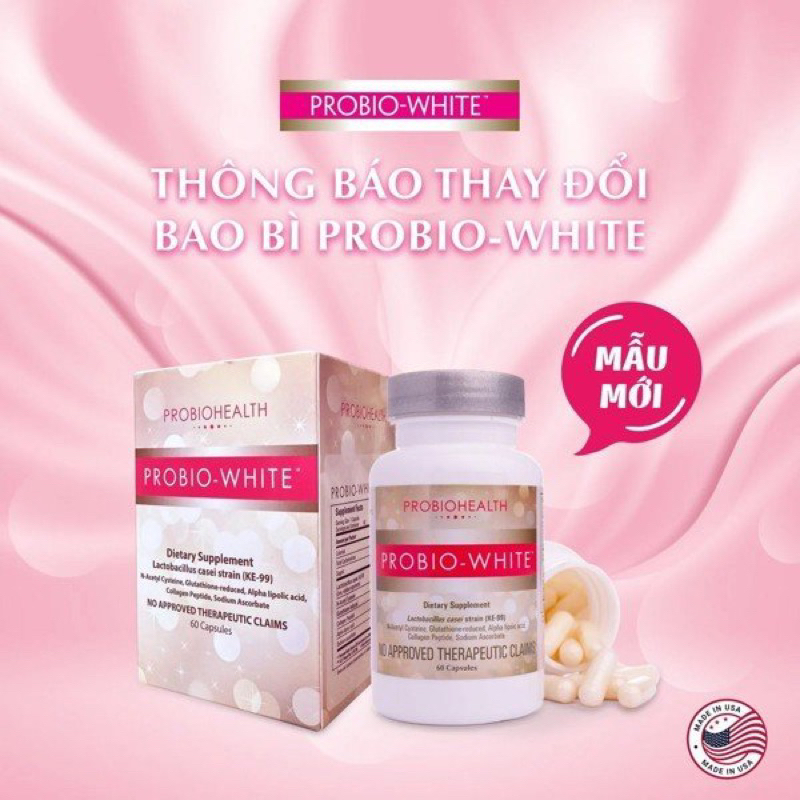 Viên Uống Trắng Da Men Vi Sinh ProbioHealth Probio Mẫu mới
