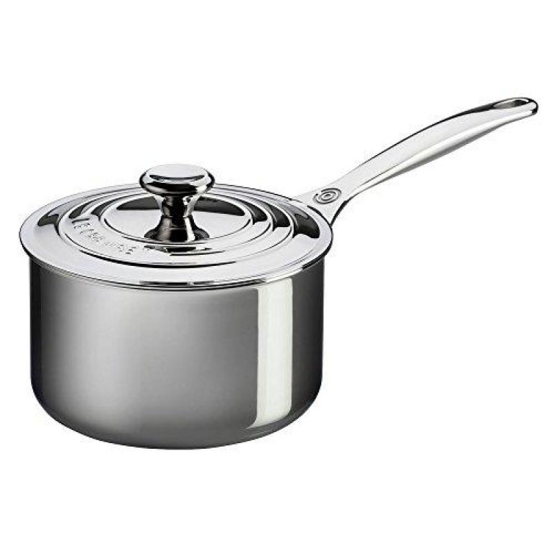 Le Creuset Tri-Ply Stainless Steel Saucepan with Lid, 3-Quart Singapore