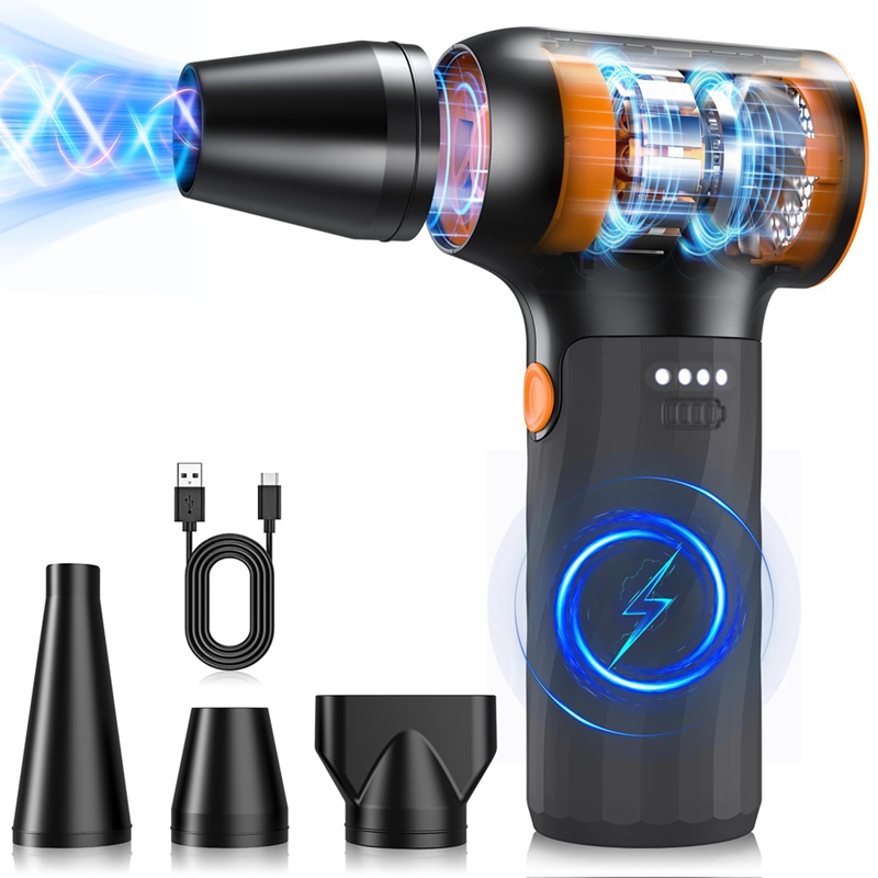 Compressed Air Duster, Mini Blower Turbo Fan 130000RPM - Cordless Air Duster Blower,for Car Dry Keyboard PC Computer