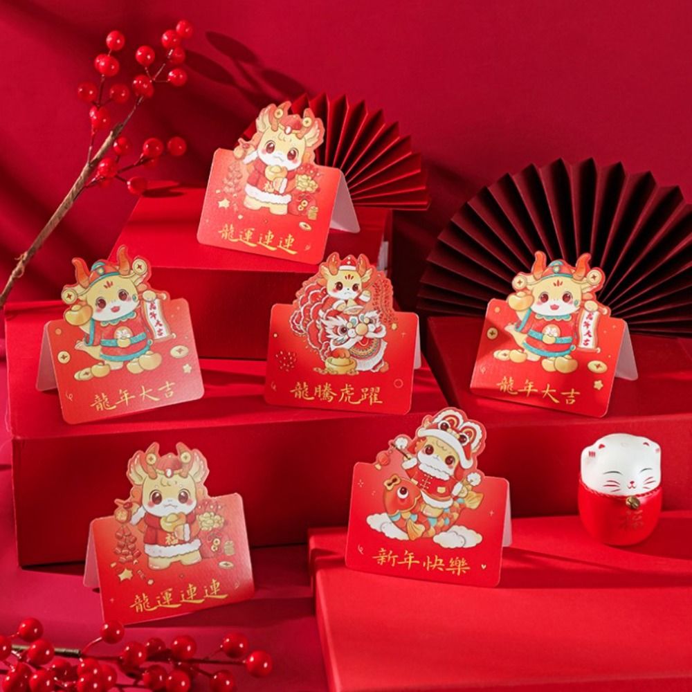 Lyofchi 10 thiệp chúc phúc phim hoạt hình lời mời năm mới của Trung Quốc thiệp chúc mừng lời mời thiệp nhắn tin Lời Cảm Ơn năm 2024