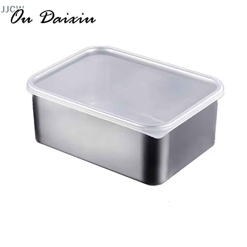 OUDAIXIU ภาชนะเก็บอาหารสดสแตนเลส600-ml สำหรับตู้เย็น ราคา 45 บาท*ส่งฟรี