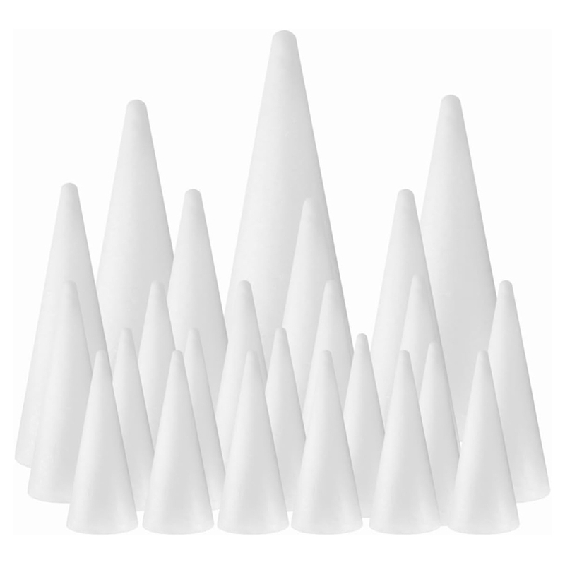 24Pack Craft Foam Cones Cones Shaped Foam for Arts, Crafts, Christmas Tree, School, DIY Craft Project