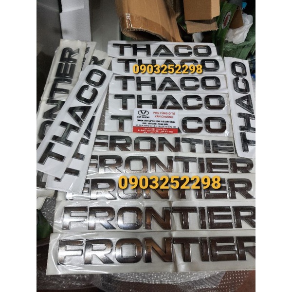 Bộ tem chữ xe thaco frontier xe gắn cho k165,k140,k3000, kia 1t4, k2700... chất lượng cao