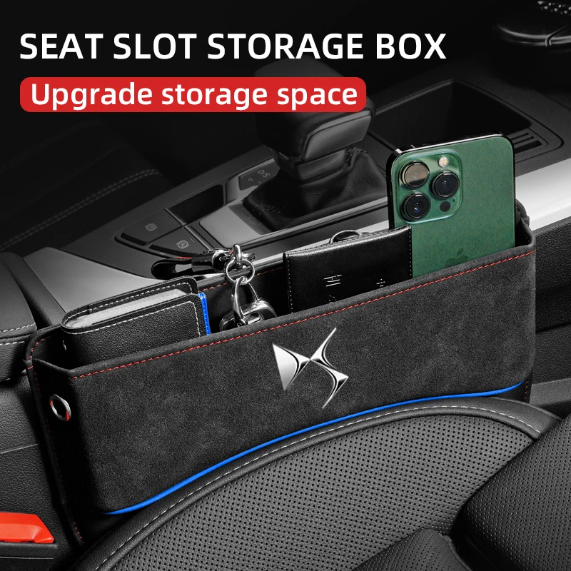 {BX Automotive supplies} Car Seat Organizer Crevice Storage Box Suede Leather Accessories for DS