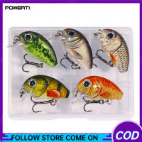5PCS Micro Crankbait Fishing Lures Slow Sinking Durable Vib Set Topwater Lures Kit For Bass Trout Fishing Lovers