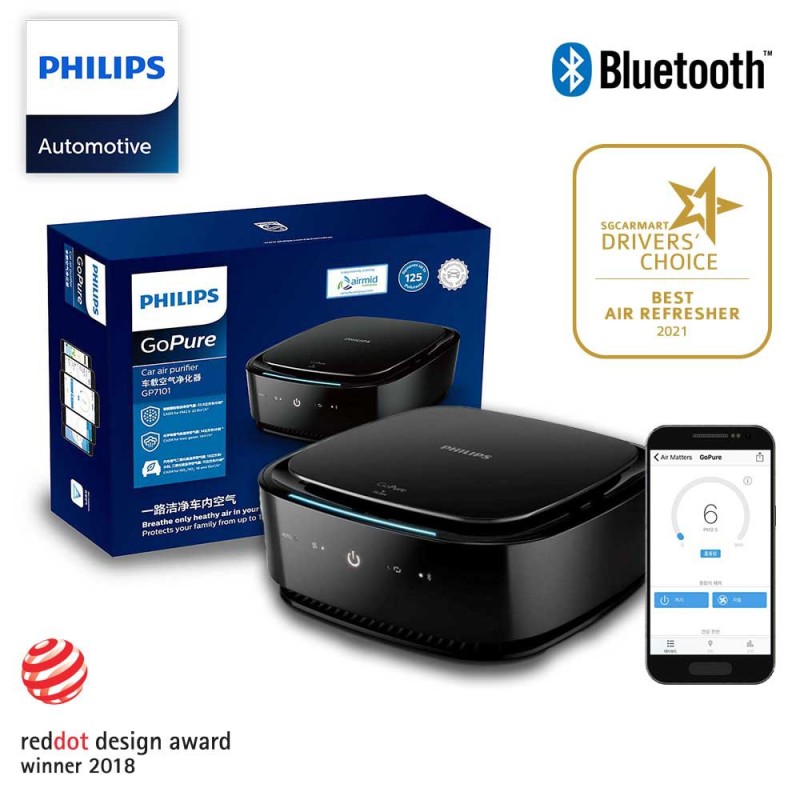 (SG Stock) Philips GoPure GP 7101 Smart Car Air Purifier with official warranty | App control features Singapore