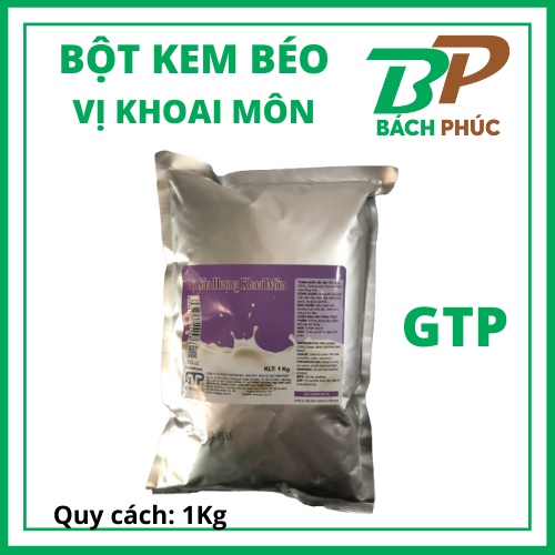 BỘT KEM BÉO VỊ KHOAI MÔN GTP 1KG - NGUYÊN LIỆU TRÀ SỮA KHOAI MÔN - KHO PHA CHẾ ĐÀ NẴNG