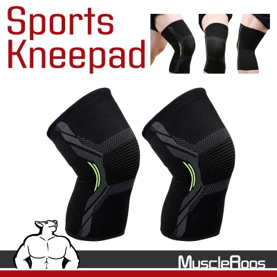 Elastic Knee Pad Braces Support Guard Protector - Knee Safety Guard Supporter Sleeve/Kneepad - 2Pcs
