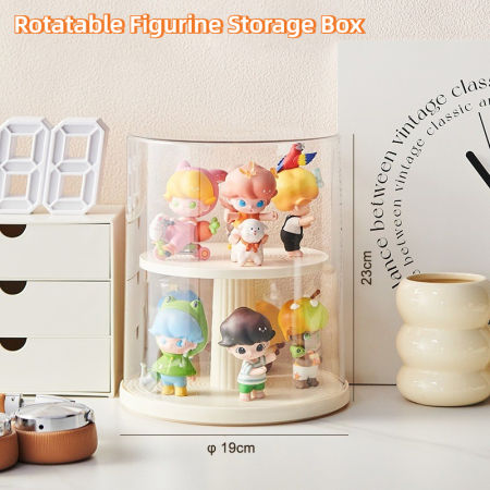 Multiple layers Rotating blind box of pop mart dustproof bubble acrylic display box Labubu