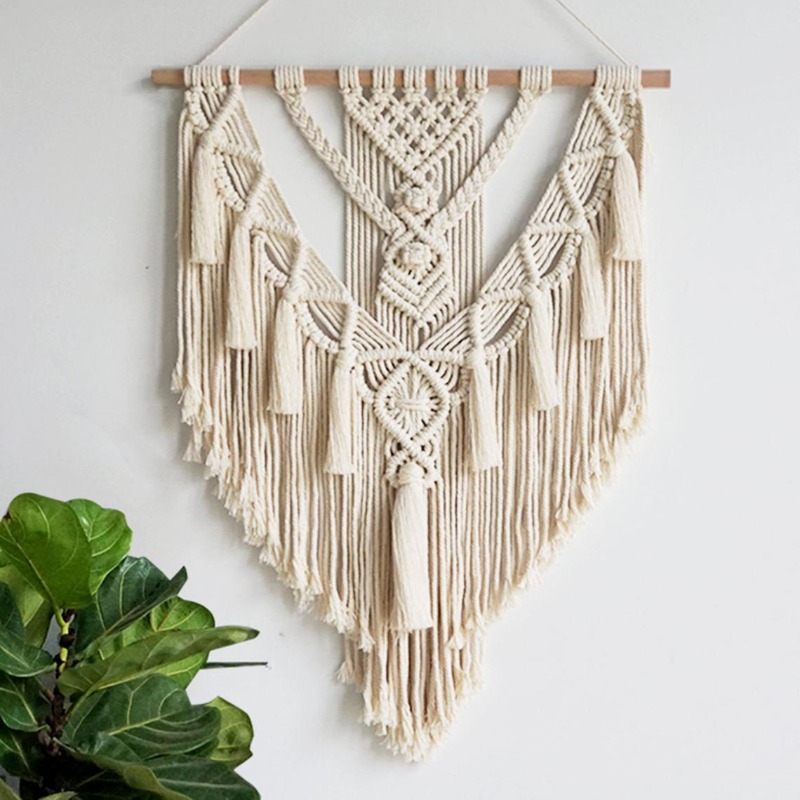 Simple B&B Decoration Handmade Woven Tapestry Nordic Style Bohemian Wall