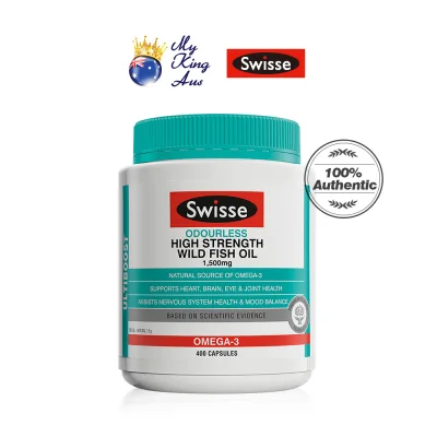 Swisse Ultiboost Odourless High Strength Wild Fish Oil 1500Mg 400 Capsules [My King Aus]