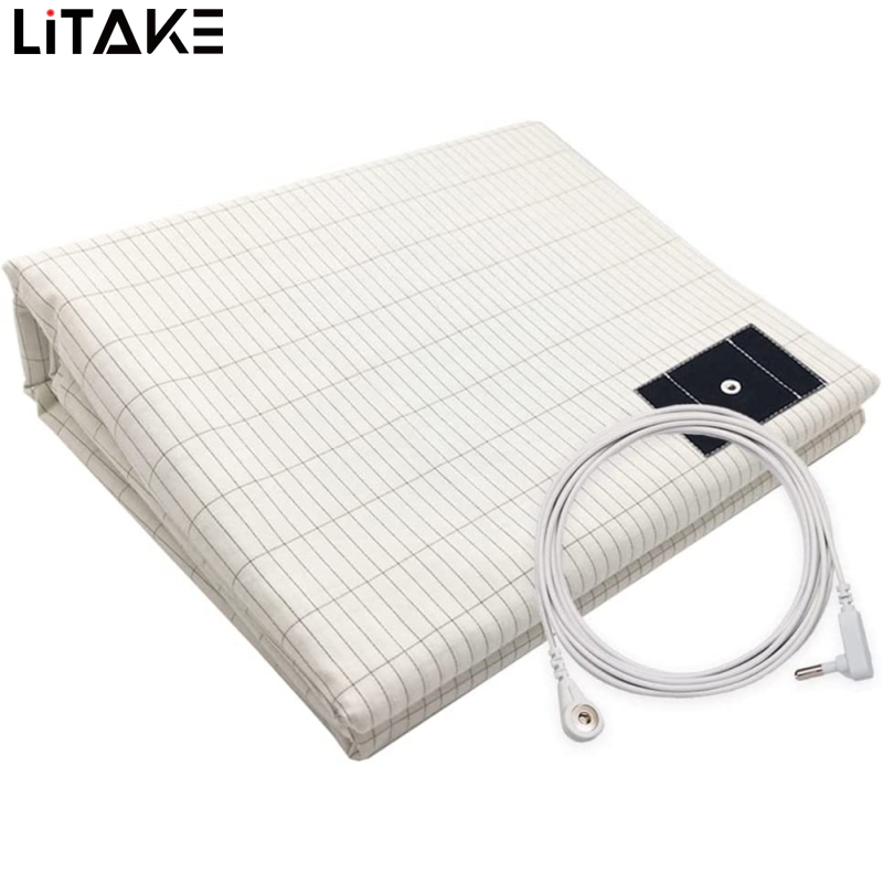 Grounding Sheet Queen Earthing Sheet, Conductive Grounding Mat For Healing Sleep With 95% Cotton And 5% Soft Silver Thread, Grounding Cord, Anti Static Bed Sheets ราคา 679 บาท*ส่งฟรี