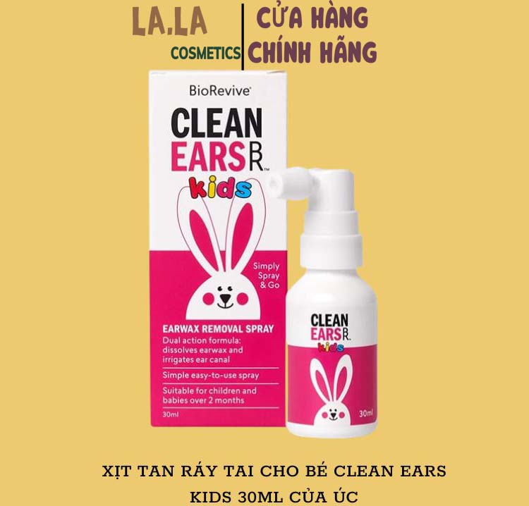Xịt tan ráy tai Clean Ears Kids - Úc cho bé 2m+