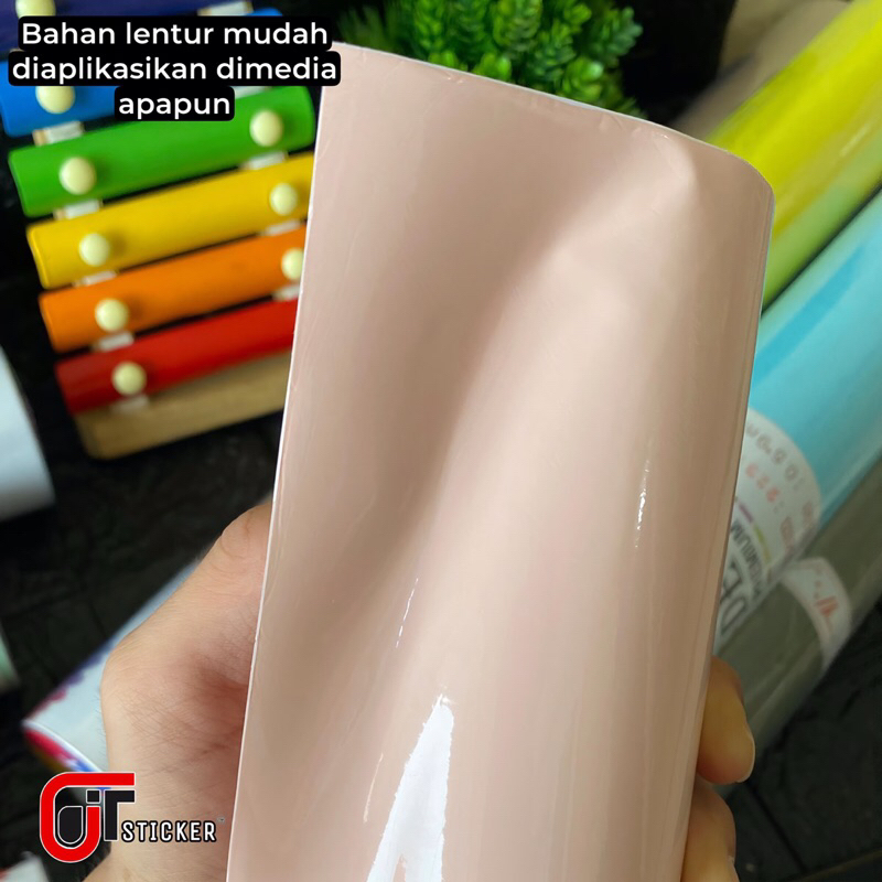skotlet pink soft sticker scotlite shell pink pastel glossy premium color vinyl Harga 12,268 rupiah*Gratis Ongkir
