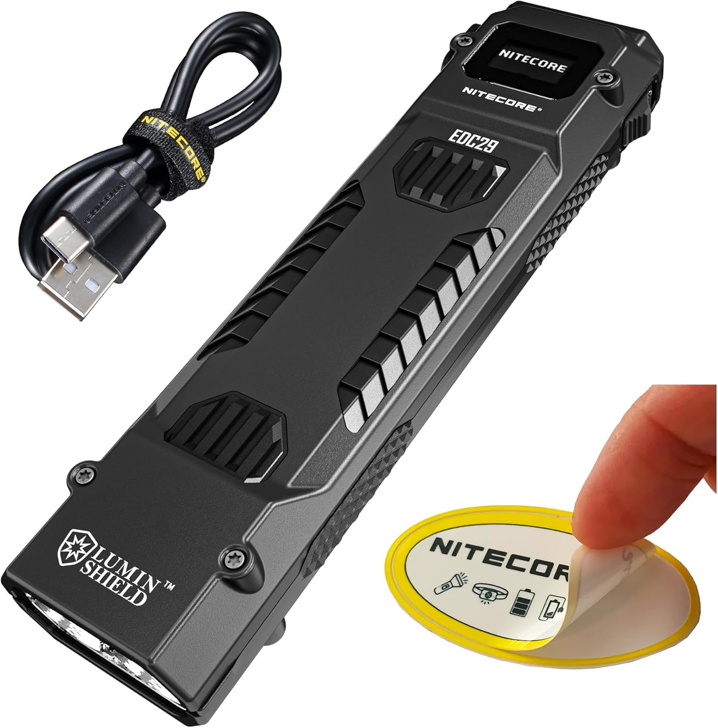 Đèn pin chiến thuật bỏ túi hàng ngày Nitecore Edc29 miếng dán màn hình hiển thị kỹ thuật số chế độ n