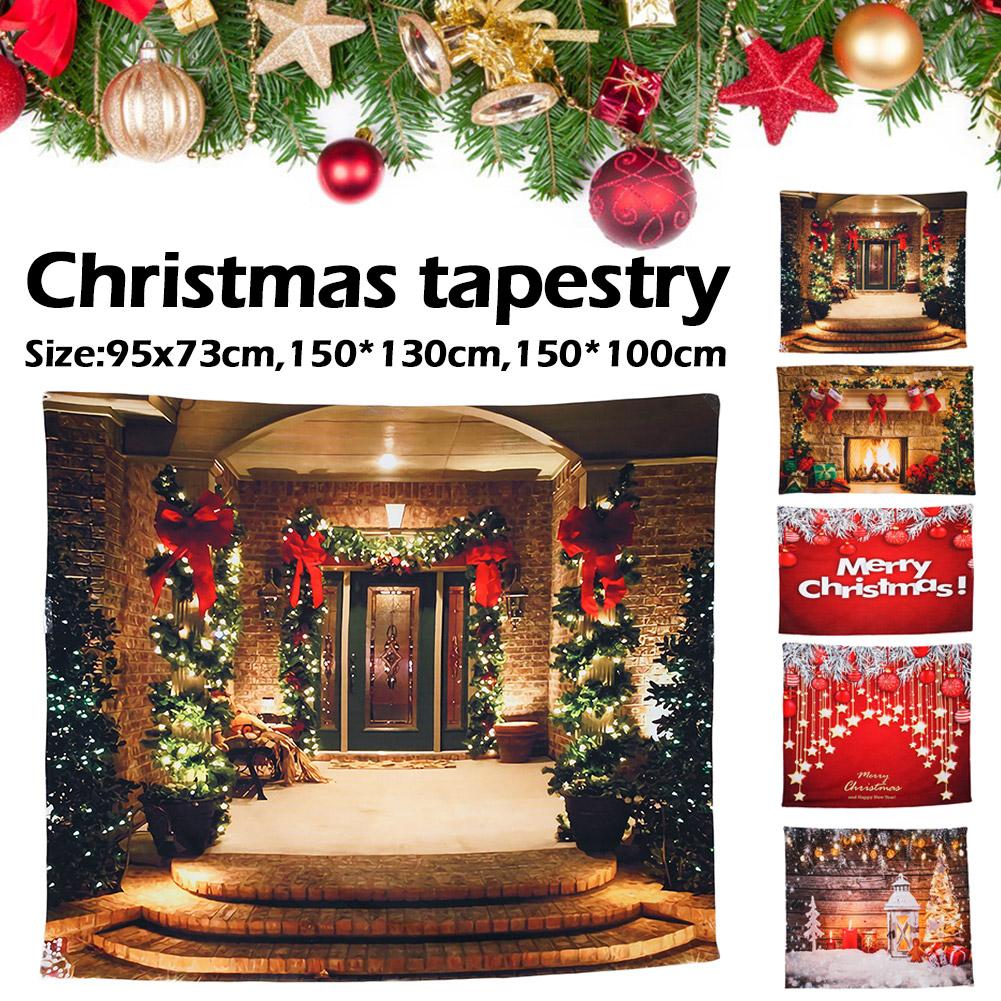 Christmas Wall Decoration Festive Hanging Background Tapestry Supplies Decoration Party Cloth U7V7