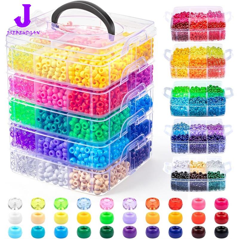 Kandi for Bracelet Making 30 Assorted Colors 5400Pcs Beads for Bracelets Friendship Bracelet Craft Jewelry Making Hair Beading