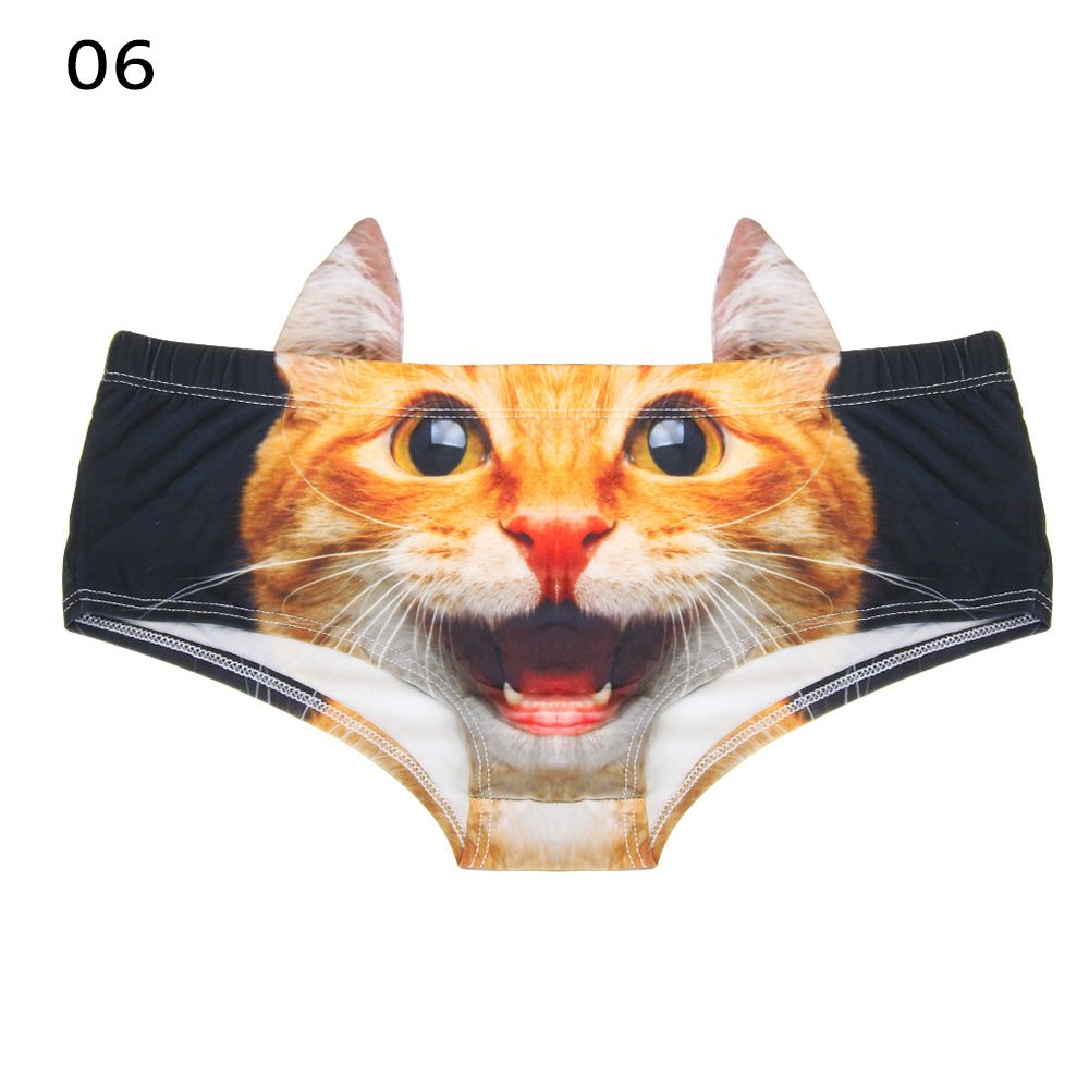 K81646 eo và hông chú chó bull Cheetah lợn động vật Mèo 3D đồ lót quần lót cho nữ in