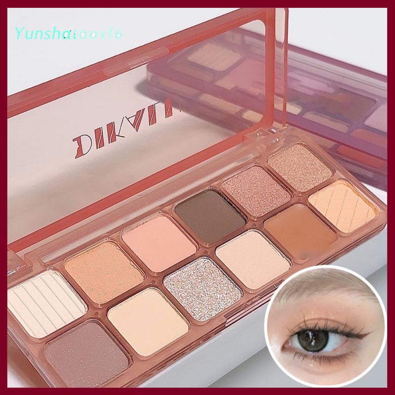 yunshataoxf Dikalu kim cương đào Kumquat Eyeshadow Palette Nude màu hồng tím mắt ngọc trai long lanh bóng Hàn Quốc quyến rũ đường viền mắt tạo nên - 2