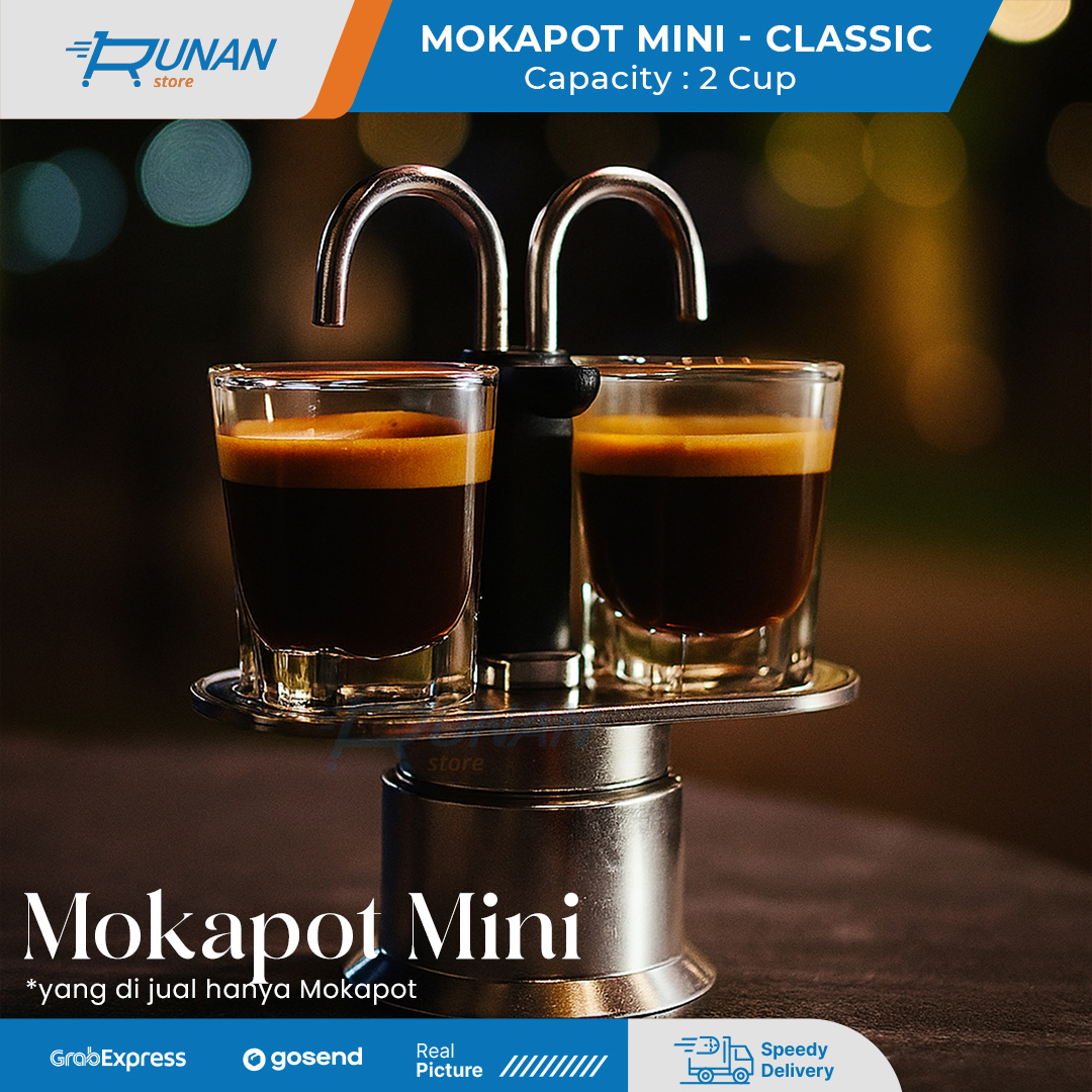 Mokapot 2 Cup Double Spout Moka Pot Mini Espresso Coffee Maker 100ml 2Cup